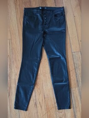 KUT From The Kloth Black Button-Fly Coated Pants - NWOT